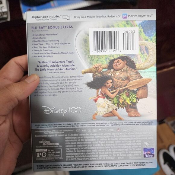 Disney Moana Blu-ray, DVD, & Digital Code NEW Disney 100 Collector's Edition - Picture 6 of 10